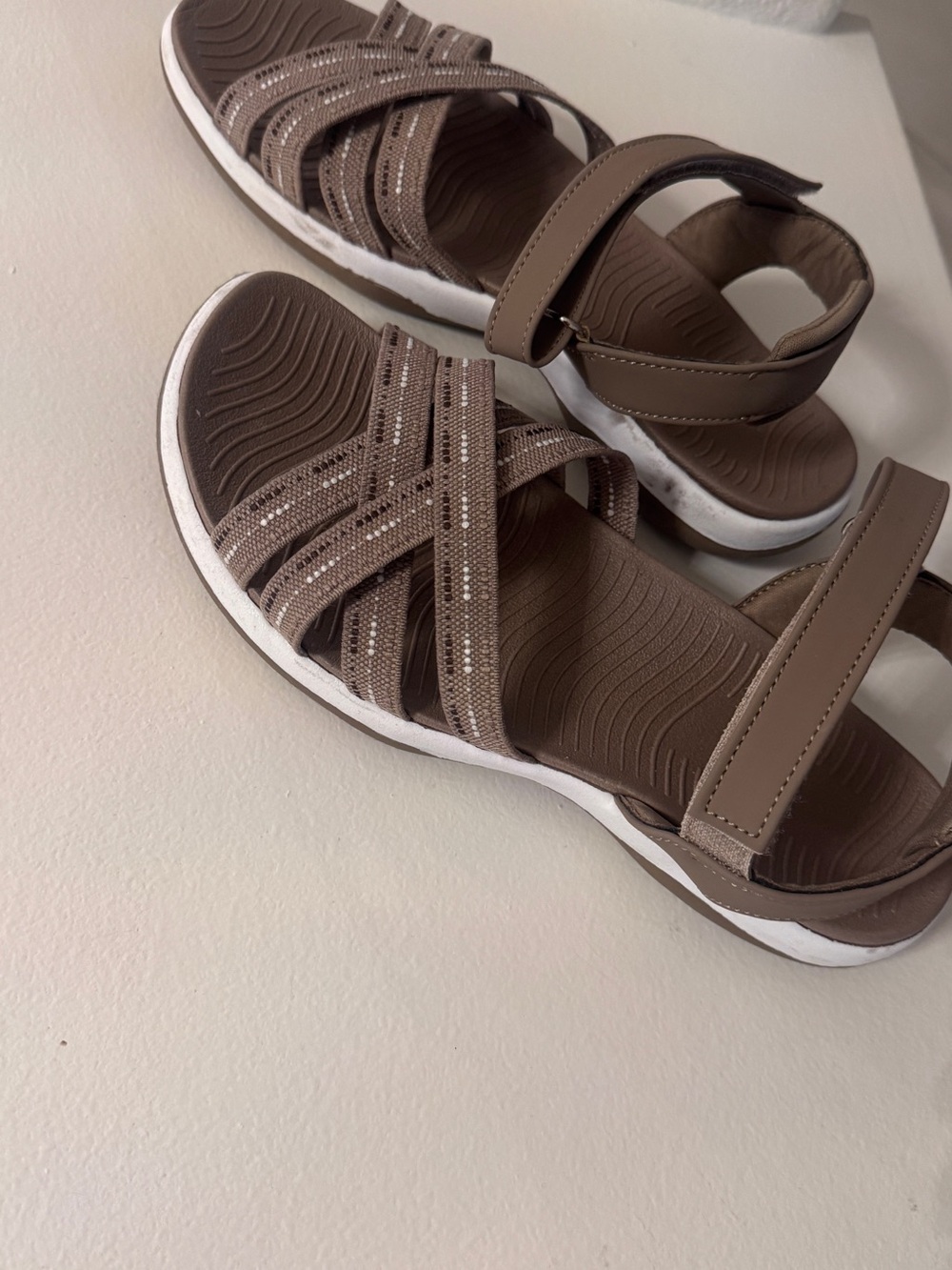 Comfort Strappy Sandals - Taupe
